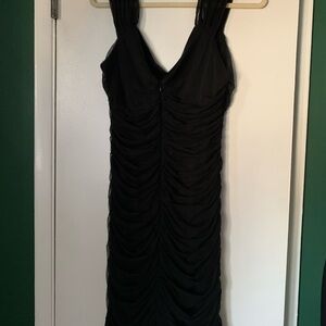 Elegant Black Ruched Dress